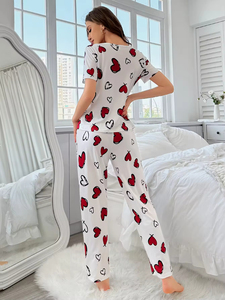 Conjunto de Pijama Sexy de Encaje para Mujer, Transpirable, Suave, para Vacaciones, Ropa de Dormir a la Moda, Sin Mangas, Pantalones Largos, 2 Piezas - Product Image 2