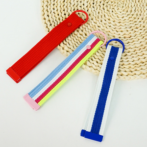 Factory Direct Durable Key Ring Holder Machine-Woven Rectangle Keychain <b>Lanyard</b> With Customized Logo - Product Image 1