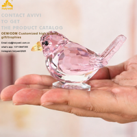Sculpture d'oiseau en cristal coloré sculpté, moderne, simple et créative, pour décoration intérieure, emballage cadeau, collection 2026, idéal pour les fêtes
