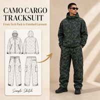 Ensemble de survêtement camouflage personnalisé pour homme, sweat à capuche et pantalon de survêtement, logo personnalisé, étiquette OEM, vente en gros, marque privée, MOQ 50 pièces, fournisseur de survêtements