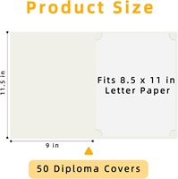 S&L Paquete de 50 Porta Diplomas de Papel Color Crema con Borde Dorado, Diseño Clásico Rectangular, para Certificados de Graduación