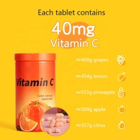 Comprimés de Vitamine C à Croquer, Complément Antioxydant et Stimulant Immunitaire, Éclaircissant pour la Peau, Bonbons Vitaminés VCVE pour Adultes