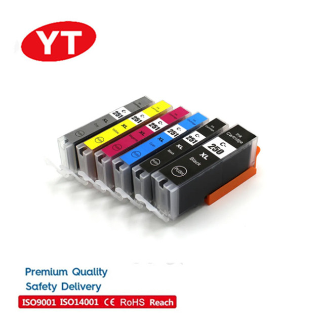 Yelbes 250 PGI250 PGI-250XL 251 CLI251 Compatible InkJet Ink Cartridge for Canon PIXMA IX6820 MX922 IP7220 Printer