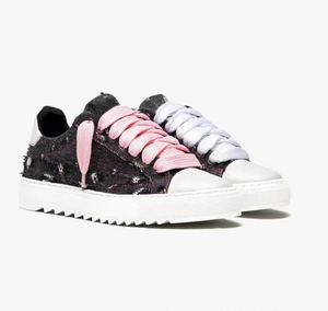 Nuove Scarpe di Tela alla Moda con Lacci, Suola Spessa Rialzante, <span class=keywords><strong>Design</strong></span> Unisex con Motivo a Dissoluzione - Product Image 1