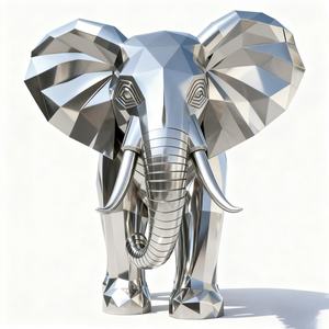 맞춤형 스테인리스 정글 동물 조각상 사자 코끼리 고릴라 호랑이 예술 조각상 - Product Image 5