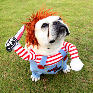 Cane da compagnia vestiti di Halloween cani con un coltello <span class=keywords><strong>Costume</strong></span> di natale di Halloween novità divertente Pet Cat Party Cosplay abbigliamento abbigliamento - Product Image 2