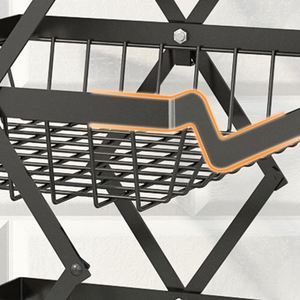 Modern Supermarket Kitchen Fruit Bowl Basket Food Vegetables Storage Basket Holder <b>Folding</b> Cart Trolley Display Rack With Wheels - Product Image 5