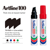 Artline Marqueur Permanent à Séchage Instantané Étanche Style Ciseau Rechargeable Stylo Marqueur à Encre EK-100