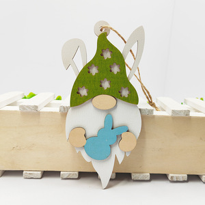 Easter Wooden Rabbit Pendant Nordic Style Handmade Cartoon Decor Indoor Home Decoration - Product Image 4