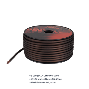 Factory Wholesale OEM 8AWG Flat Twins Flexible Matte Pure Copper OFC Stereo Audio <strong>Speaker</strong> Wire Audio <strong>Cable</strong> Customized - Product Image 1