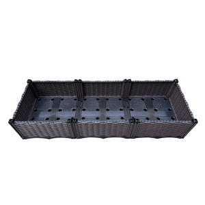 Boîte de jardinière rectangulaire en plastique d'approvisionnement d'usine, lit surélevé de <span class=keywords><strong>jardin</strong></span> à prix réduit pour la plantation intérieure/extérieure, motif carré polyvalent - Product Image 6