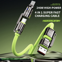 HUGEEL Nuevo Cable Tipo C 4 en 1 PD65W, Cable de Datos USB2.0 de 480 Mbps con Carga Súper Rápida PD para Teléfono, Laptop, Tablet