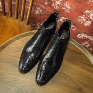 Bottes courtes décontractées pour hommes en cuir véritable haut de gamme, style Oxford, antidérapantes, toutes saisons - Product Image 3