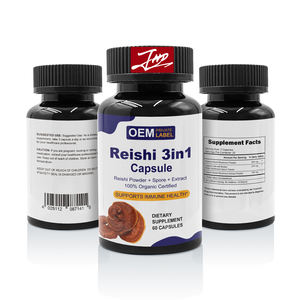 Cápsulas de Extrato de Cogumelo <span class=keywords><strong>Reishi</strong></span> Ganoderma Lucidum Natural Grau Alimentício 500mg para Marca Própria, Suporte para Fabricação OEM - Product Image 1