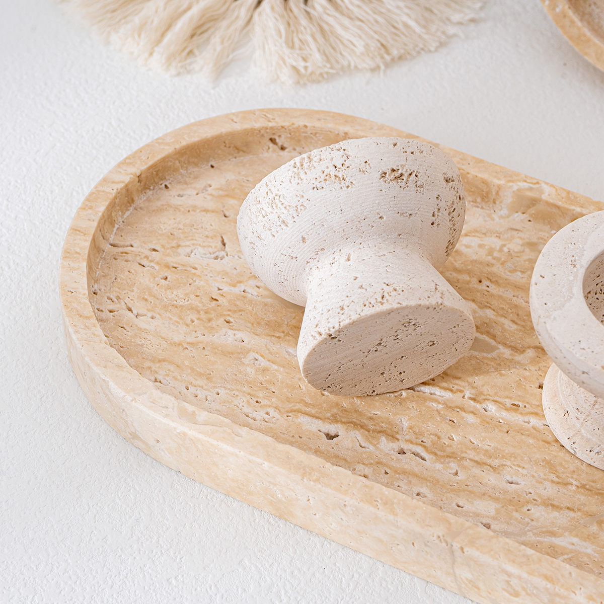 Marble Serving tray Travertine Marble Stone Nordic bathroom vanity tray decorative luxury simple jewellery catcall tray Casamarbury Wholesale Beige Marble Tray Tray In Marble With Rounded  Marble Tray,Beige Marble Tray,Marble Soap Dish,Marble Soap Dish,Travertine