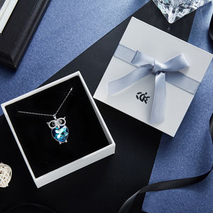 CDE YP1016 collar de joyería fina plata esterlina 925 mujer Animal piedra preciosa joyería búho <span class=keywords><strong>Austria</strong></span> cristal colgante collar - Product Image 4