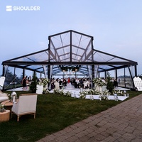 Tentes de mariage Atrium, structure en aluminium noir robuste, tente pour événements et fêtes, taille personnalisée, structure en verre de luxe pour l'extérieur, tente d'église