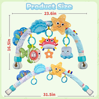 Barre de jeu suspendue portable pour berceau, mobile pour bébé, arche de jeu pour berceau, poussette, siège auto, nourrissons de 0 à 6 mois, 6 à 12 mois