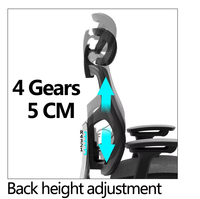 Accoudoir Ergo 3D Vente en gros Ordinateur de direction pivotant Moderne à dossier haut Chaise de bureau en maille ergonomique pour PDG