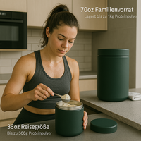 Pot de stockage de créatine en acier inoxydable de qualité alimentaire, hermétique, prêt pour le voyage, conteneur de suppléments pour l'emballage en gros et sous marque privée