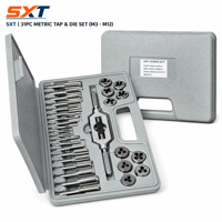 Kit de tarauds et filières en acier SXT 31 pièces, outils de filetage métrique avec tarauds, filières et clés pour la réparation de filetages métalliques