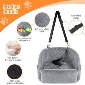 Oxford lüks büyük araba koltuğu Booster katı kaymaz yumuşak su geçirmez köpek taşıyıcı yatak dayanıklı ayarlanabilir katlanabilir kemer sıcak - Product Image 4