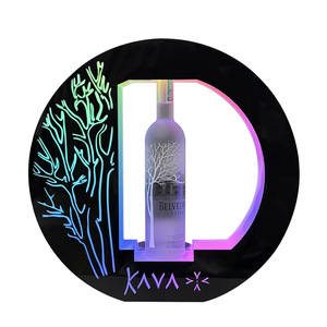 Illuminated Acrylic Wine Rack Round <b>Led</b> Lighted For Party Display With Iridescent <b>Light</b> <b>Bar</b> - Product Image 5