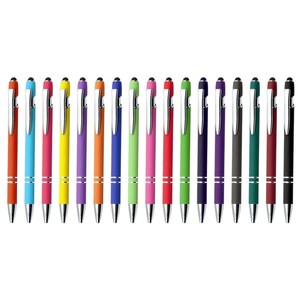 Bulk Großhandel 1,0mm Custom Logo Personal isierte Aluminium Metall Kugelschreiber 2 in 1 Kugelschreiber Stylus Screen Touch Pen - Product Image 3
