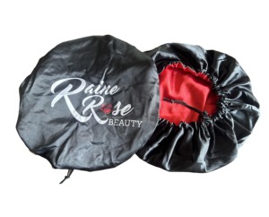 Gorro de Dormir de Seda con Logotipo Personalizado, Doble Ajuste, Banda Elástica Ancha, Gorro de Satén para Dormir para Mujeres con Cabello Rizado - Product Image 1