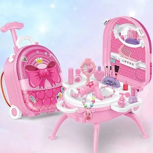 BJQ OEM 4-in-1 zaino in plastica e Trolley valigia per il trucco e giocattolo per finta attrezzatura da gioco per attrezzi a mano per bambine - Product Image 5