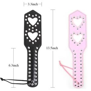 Flogger SM con Corazón Hueco y Remaches, Paleta para Azotes, Látigo BDSM, Juguete Sexual para Entrenamiento de Sumisión, Fetiche, Kinky y Sexy, para Parejas - Product Image 6