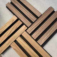 Panel Dinding Akustik Walnut Alami MDF Anti-statis Peredam Suara untuk Penggunaan Komersial & Hiburan