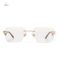Nouvelle Collection – Montures de Lunettes Rondes Solides Sans Monture Unisexe avec Plaquettes de Nez Confortables et Branches Métalliques Flexibles – Lunettes de Lecture à Vision Claire