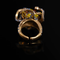 Bague ouverte réglable en alliage de cuivre plaqué or pour femme, style vintage, bijou permanent pour usage quotidien