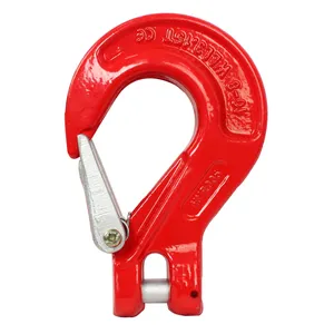 G80 kait Sling Clevis tempa dengan kait pengaman, kait angkat baja Aloi mata G80 kait Sling Clevis