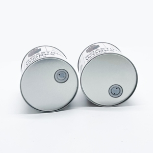Boîte en fer blanc alimentaire vide de 100g, ronde, pour grains de café, avec valve et bouchon à vis, impression offset - Product Image 6