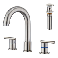 Grand bec 3 trous robinet de baignoire douche à main salle de bain cascade haute pression avec drain pop-up