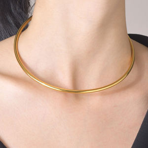 Dapat diatur emas perak 4mm kalung Choker baja nirkarat perhiasan untuk wanita manset Choker perhiasan kerah Collier serviks 2024 - Product Image 3