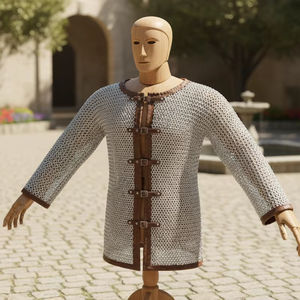 Malla de aluminio remachada en calibre 16, tamaño de anillo de 10 mm, en anodizado blanco con diseño de cuero. - Product Image 1