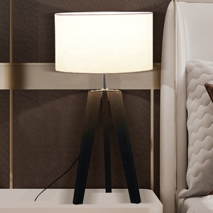 Tùy Chỉnh Hiện Đại Bắc Âu Nhà Hàng Phòng Ngủ Bàn LED Đèn Vòng Bóng Râm Chân Máy Gỗ Tre Cơ Sở Thiết Kế Bảng Đèn Cho Phòng Khách - Product Image 5