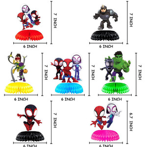 Nouveauté : Ornements en nid d'abeille Spiderman pour la décoration de table de fête d'anniversaire, base en papier - Product Image 2
