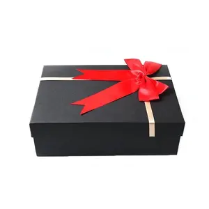 אופנה נייר חג המולד תיבת תכשיטי חתונה מתנה קופסאות נייר אריזה עם סרט