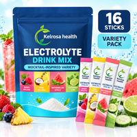 Poudre instantanée d'électrolytes végétaliens sans sucre pour l'hydratation – Complément en poudre pour boissons électrolytiques pour hommes et femmes