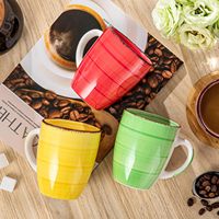 Ensemble de 6 tasses à café Moioco12 Oz, tasses à café en céramique pour cappuccino, latte, thé, chocolat chaud, couleur chaude