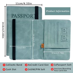 Funda para Pasaporte RFID, Tarjetero de Cuero PU, Estuche para Pasaporte, Artículos Esenciales de Viaje para Mujeres, Hombres y Familias en Vacaciones - Product Image 2
