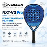 Raquette de padel de haute qualité, forme hybride entièrement en carbone, système anti-vibrations professionnel, dernière technologie NXT VG Pro Blue.