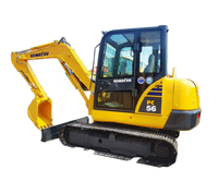 Excavatrice KOMATSU PC56 d'occasion en bon état, capacité de la benne de 0,22 m³, matériel de construction d'occasion