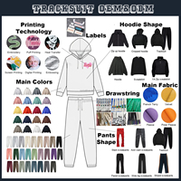Ensemble survêtement jogging ample en coton imprimé 400 GSM, lourd, pour le sport d'hiver, avec sweat-shirt et pantalon