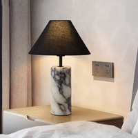Lampada da Tavolo LED in Pietra di Lusso, Stile Italiano, per Camera da Letto, Comodino, Soggiorno, Studio, Hotel, Uffici