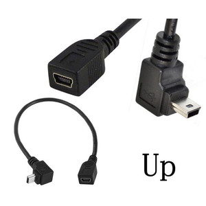 Cable de datos mini USB en ángulo recto de 25 cm, macho a hembra, para reproductores MP3 y MP4 - Product Image 2